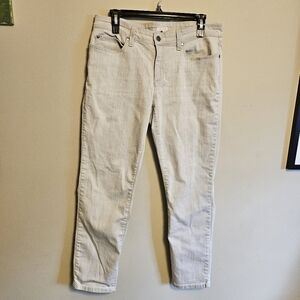 Eileen Fisher Light Gray Denim Straight Leg Pants Size 10